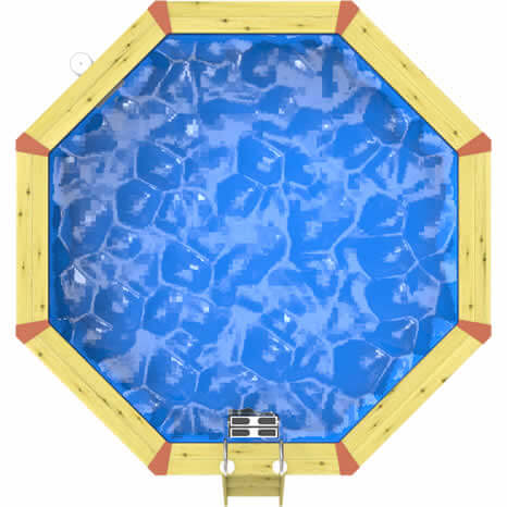 Top down image of a Plastica Octagonal Eco Wooden Pool