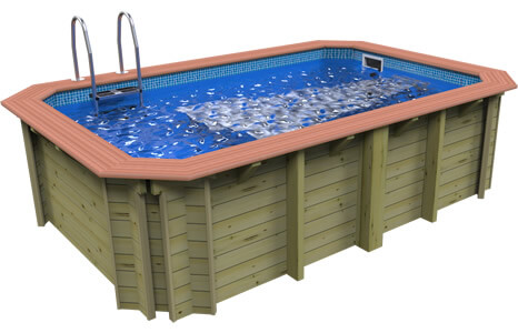 Plastica Wooden Exercise Pool Side View